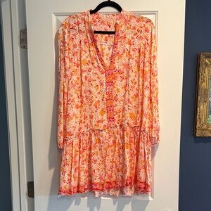 Poupette St. Barth Vibrant Floral Long Sleeve Dress